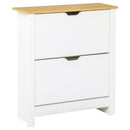 Scarpiera 2 Ante 12 Paia di Scarpe Ripiano Regolabile 72x26x80 cm in Legno Bianco