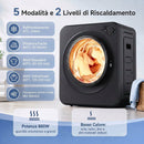 Mini Asciugatrice 2,5 kg 48x44x57 cm con 5 Programmi 800/400 W e Carica Frontale Impilabile da Parete o Autoportante in ABS e Acciaio Inox Nero      