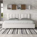 Letto Matrimoniale Imbottito in Similpelle Annalisa Large Bianco Varie Misure