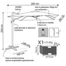 Ombrellone da Giardino Newton Decentrato 3x3 m in Alluminio Nero Telo Ecrù