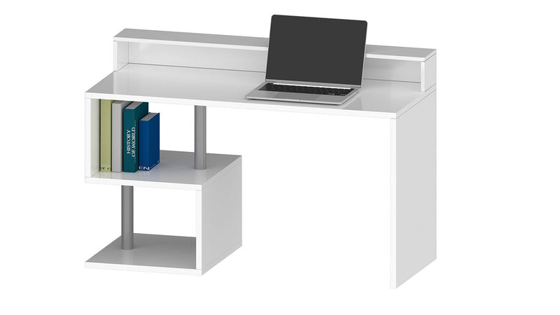 Scrivania a Giorno 140x60x92,5 cm Esse Bianco Lucido  