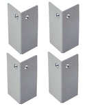 Kit 4 Piedini H10 cm in Metallo Verniciato Grigio Chiaro