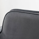 Poltrona D'Arredo Imbottita  con Braccioli e Poggiapiedi Integrato in Tessuto Effetto Velluto Grigio Scuro