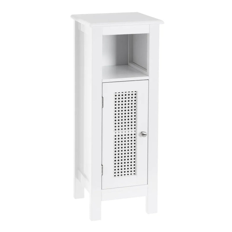 Mobile da bagno a 1 Anta con Griglia Armadio in Legno Colore Bianco 30x28x80H cm