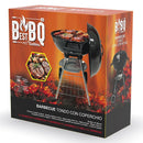Barbecue a Carbone Carbonella 50x44,5x69 cm con Coperchio e Ruote Struttura in Acciaio Nero      