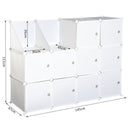 Armadio Guardaroba Modulare 10 Cubi Bianco 111x47x145 cm 