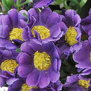 Set 4 Bouquet Artificiali di Cineraria Composto da 34 Fiori Artificiali Altezza 34 cm Viola