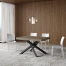 Tavolo Allungabile 140-244x90x77 cm Volantis Premium Tortora Telaio Antracite 
