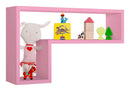 Mensola da Parete a Forma di L 61x37x15,5 cm in Fibra di Legno Lettera Rosa Blush