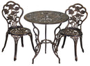 Set Tavolo e 2 Sedie da Giardino in Alluminio Verona Bronzo