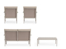 Set 4 Pezzi Salotto da Giardino con Divano 2 Poltrone e Tavolino in Alluminio e PP Konnor Rastin 