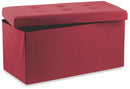 Baule Cassapanca Pouf Contenitore in Velluto Soriani Bordeaux