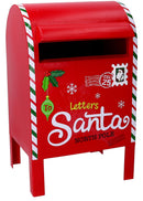 Buca delle Lettere di Babbo Natale 20,5x18,5x33,5 cm in Metallo Rossa