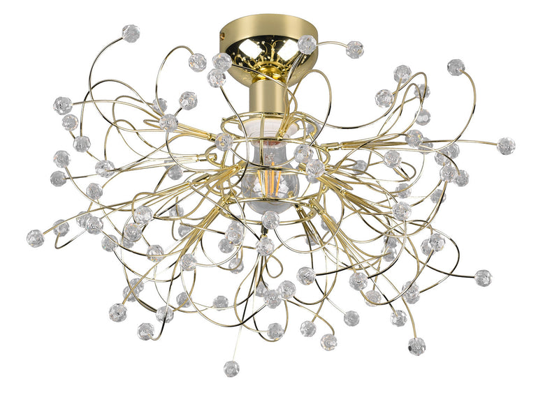 Plafoniera da Interno Attacco E27 in Metallo Ottone lucido