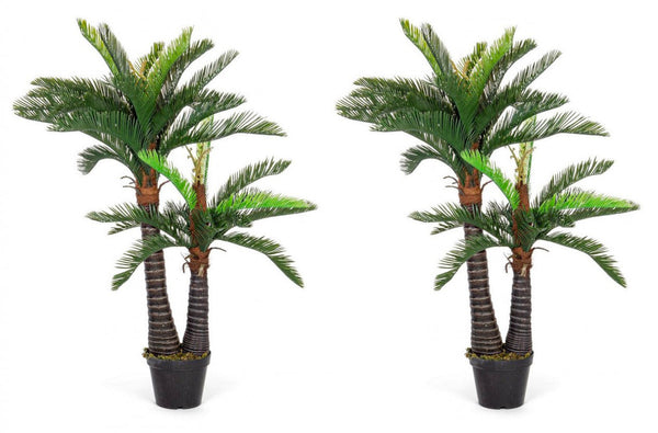 online Set 2 Piante Artificiali Palma altezza 150 cm in Plastica con Vasi Verde