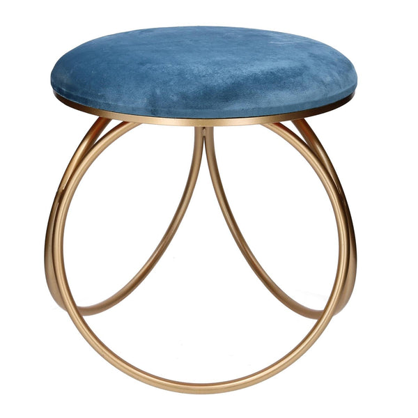 Pouf 44x42xh43 cm in Metallo e Velluto Blu Petrolio online