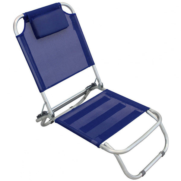Spiaggina Regolabile 56x47x20/72 h cm in Alluminio e Textilene Blu sconto