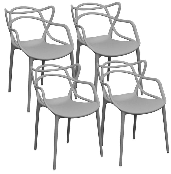 online Set 4 Sedie 55x54x82 cm in Polipropilene Sveva Grigie