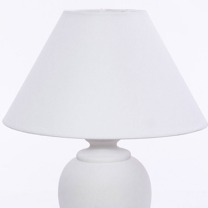 Lampada da Tavolo 14x14xH35 cm in MDF Design Classico Bianca