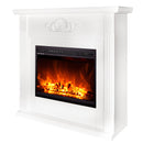 Camino Elettrico da Pavimento 100x100x32 cm Effetto Fiamma 1500W Sofia & Lorance Bianco