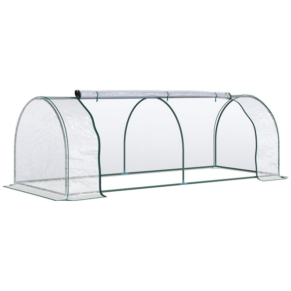 prezzo Serra da Giardino con Porte a Cerniera 250x100x80 cm in Acciaio e PVC Trasparente