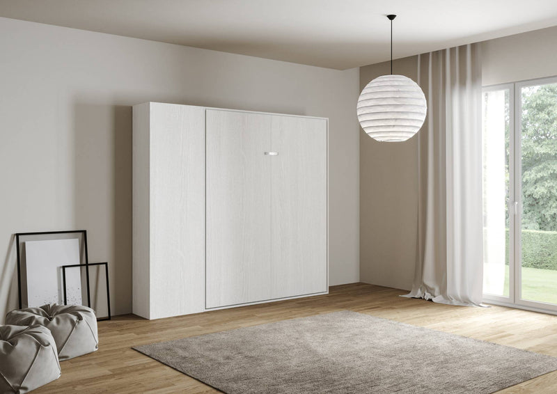 Letto 1 Piazza e Mezzo a Scomparsa Salvaspazio Kentaro H210 cm Bianco