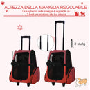 Trolley zaino 2 in 1 per piccoli animali domestici Rosso 35x27x49 cm 
