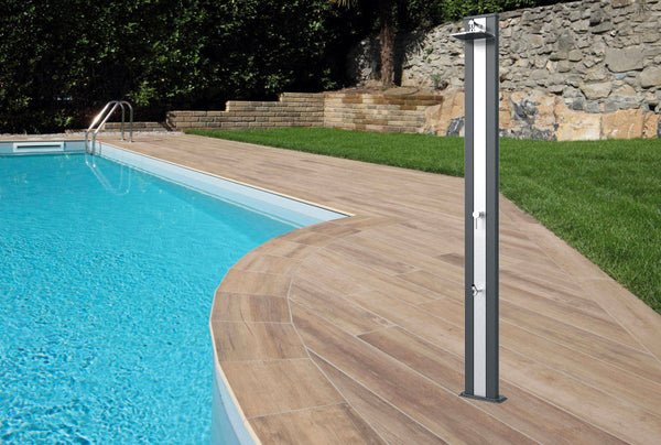 Doccia Solare da Esterno Giardino 30L Miscelatore Arkema Spring S Fascia Inox Verde sconto