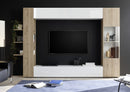 Parete Attrezzata Mobili Soggiorno Mobile TV Libreria Pensile e Mobile a Colonna TFT Akira 2 Bianco e Rovere