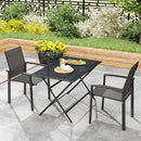 Set 2 Sedie da Giardino Impilabili 56x58x89 cm con Seduta Traspirante in Alluminio e Textilene Grigio Carbone 