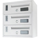 Cassette Postali 25x39x36 cm Artigian 3 Posti in Metallo Bianco