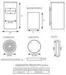 Cestino Gettacarte Posacenere da Parete Ø24,5 cm in Acciaio 10L per Interno Esterno
