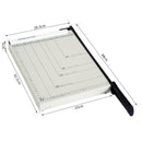 Tagliacarte per 12 Fogli max 48x26,5x5 cm in Metallo e ABS Bianco e Nero