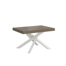 Tavolo Allungabile 120-224x90x77 cm Volantis Tortora Telaio Bianco 