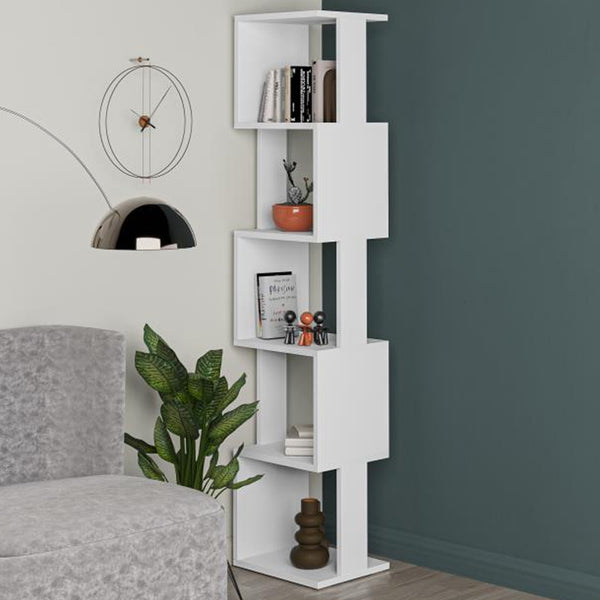 Libreria 161x35x30 cm Design Moderno Scaffale Modulare 5 Ripiani in MDF Bianco online