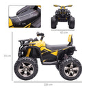 Quad per Bambini Elettrico 12V con Fari e Batteria Ricaricabile, Età 3-5 Anni, 100x65x73cm, Giallo