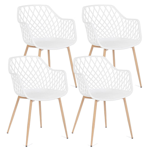 sconto Set 4 Sedie 58x54x85,5 cm in Plastica Bianco
