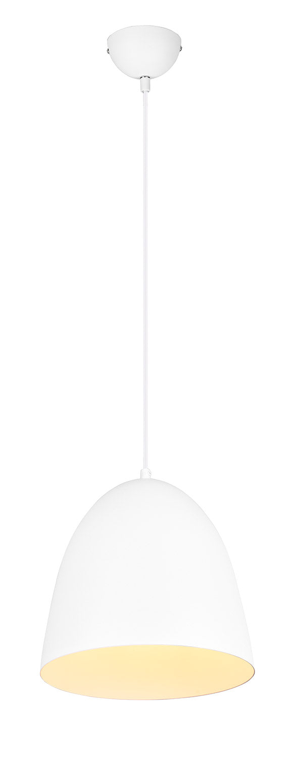 sconto Lampada a Sospensione da Interno Attacco E27 in Metallo Bianco Opaco