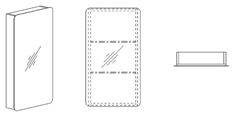 Specchio Contenitore Anta Destra 50x13x85 cm 2 Ripiani in Nobilitato Montegrappa Bianco