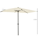 Ombrellone da Giardino 3x2 m Palo Ø48 mm in Alluminio e Poliestere Beige