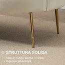 Divano 2 Posti 130x77x77 cm in Velluto Crema