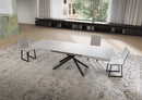 Tavolo Allungabile 160-264x90x74 cm Niket Bianco Frassino Gambe Antracite
