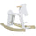Cavallo a Dondolo per Bambini 68x26,5x48 cm in Legno Bianco