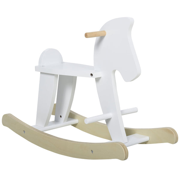 sconto Cavallo a Dondolo per Bambini 68x26,5x48 cm in Legno Bianco