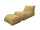 Poltrona Pouf Chaise Longue con Poggiapiedi in Poliestere Beige Avalli
