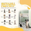 Cancello per Cani e Gatti Estensibile 75-85x2x76 cm con Gattaiola Integrata in Acciaio e ABS Bianco      