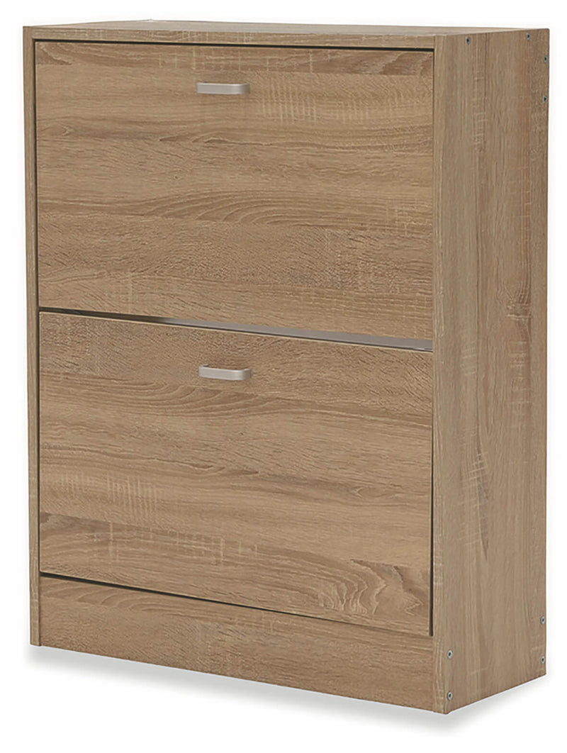Scarpiera 2 Scomparti in MDF 63x24x80 cm Soriani Rovere