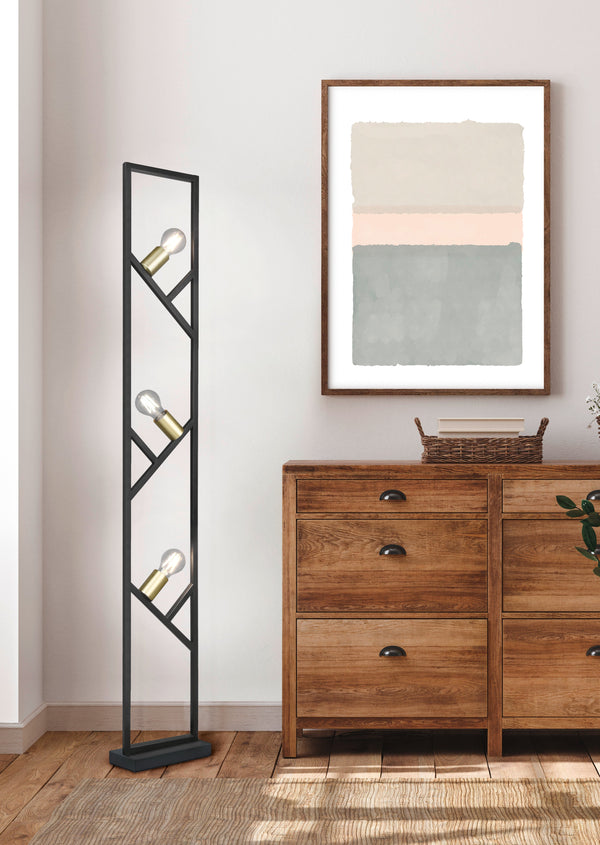 sconto Piantana da Interno  E27 in Metallo Nero Opaco