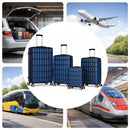 Set 4 Valigie con Scocca Rigida e Resistente Trolley Viaggio Ruote Easy Roll Blu      