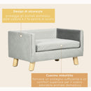 Cuccia Divanetto per Cani e Gatti Stile Scandinavo 64x45x36 cm Cuscino Imbottito in Velluto Grigio